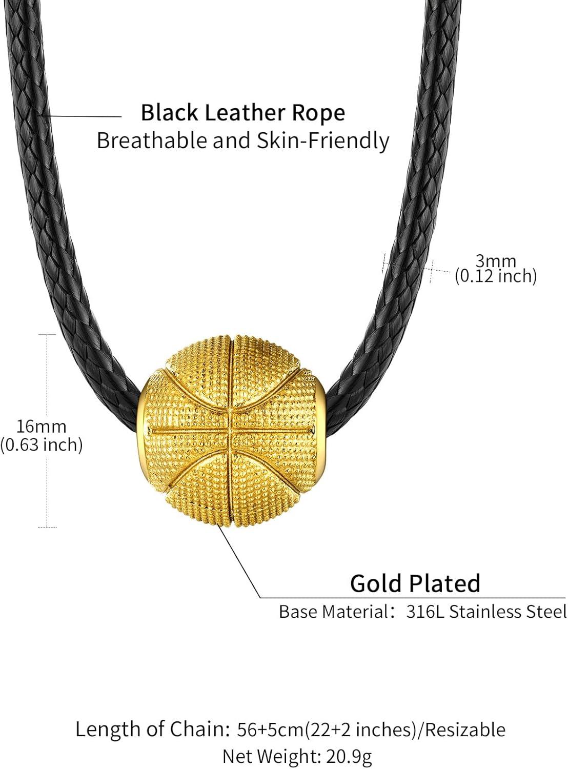 imageChainsHouse Sports FootballBasketballVolleyballBaseballRugby Necklace for Men Women GoldBlackSolid Stainless Steel 3D Ball Sport Necklaces Charm Pendants Sports Fan Ball Jewelry Gifts03 BasketballGold