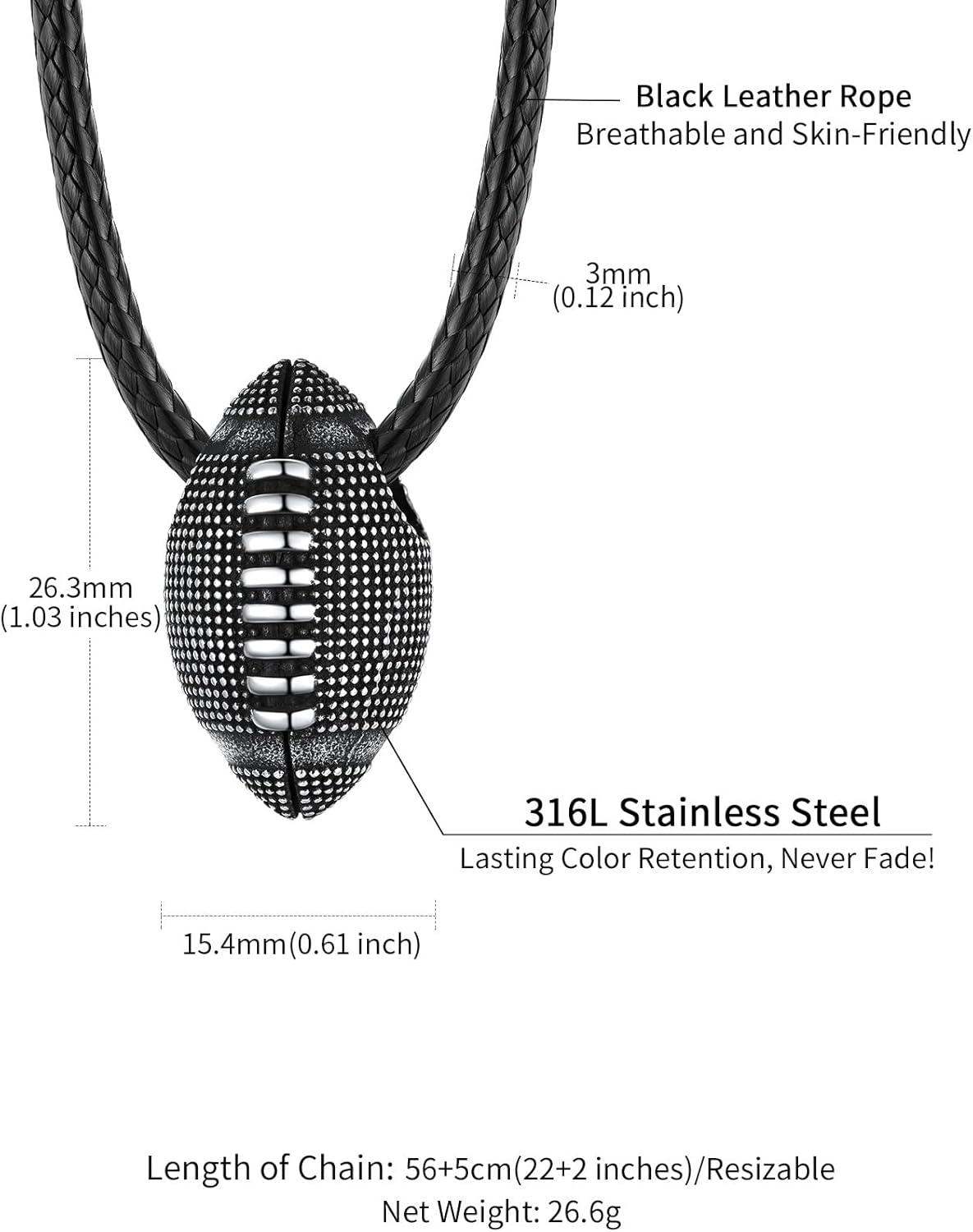 imageChainsHouse Sports FootballBasketballVolleyballBaseballRugby Necklace for Men Women GoldBlackSolid Stainless Steel 3D Ball Sport Necklaces Charm Pendants Sports Fan Ball Jewelry Gifts01 Rugby BallStainless Steel