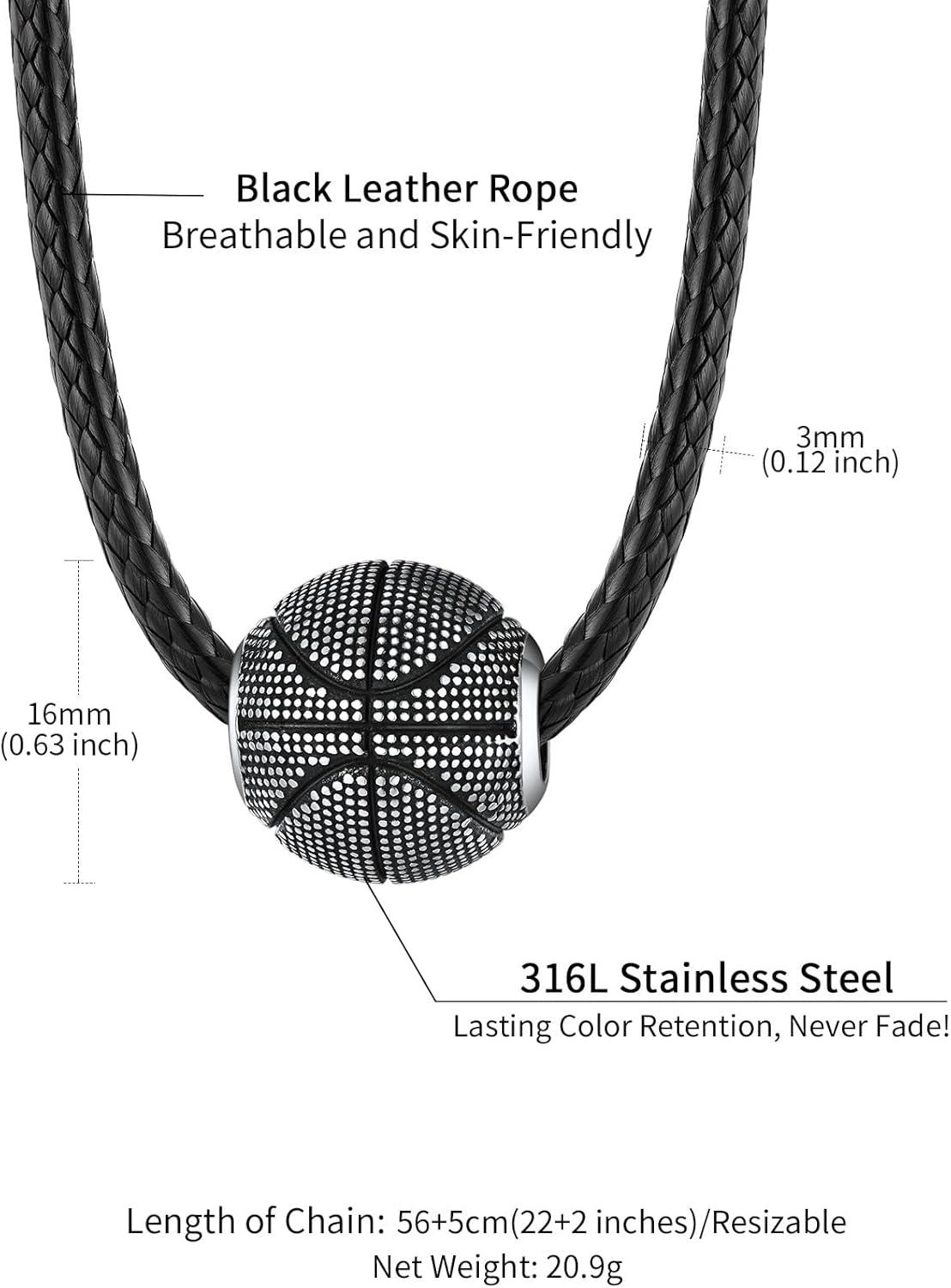imageChainsHouse Sports FootballBasketballVolleyballBaseballRugby Necklace for Men Women GoldBlackSolid Stainless Steel 3D Ball Sport Necklaces Charm Pendants Sports Fan Ball Jewelry Gifts03 BasketballStainless Steel