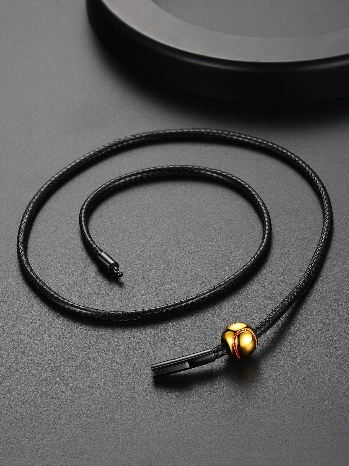 imageChainsHouse Sports FootballBasketballVolleyballBaseballRugby Necklace for Men Women GoldBlackSolid Stainless Steel 3D Ball Sport Necklaces Charm Pendants Sports Fan Ball Jewelry Gifts04 BaseballGold