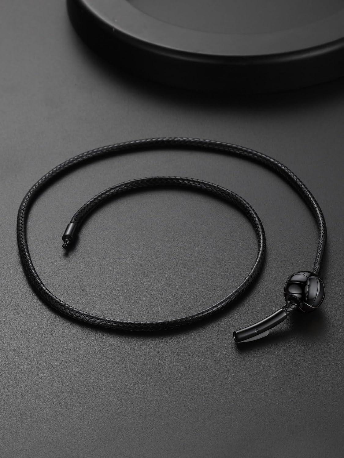 imageChainsHouse Sports FootballBasketballVolleyballBaseballRugby Necklace for Men Women GoldBlackSolid Stainless Steel 3D Ball Sport Necklaces Charm Pendants Sports Fan Ball Jewelry Gifts05 VolleyballBlack