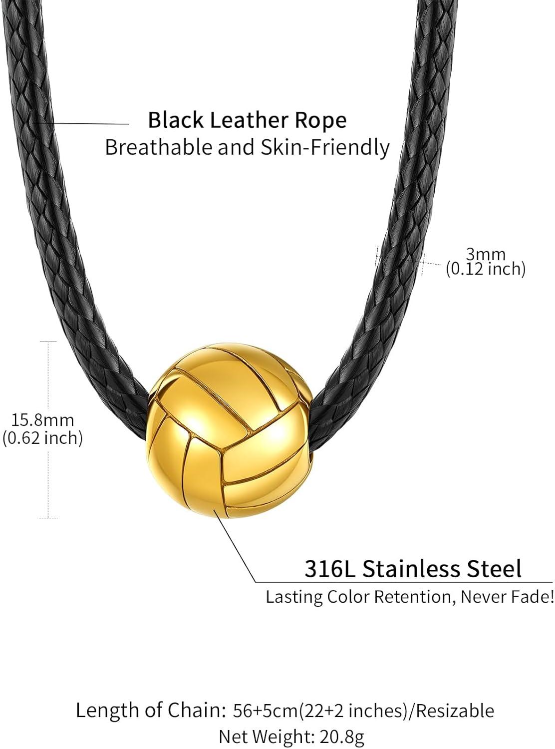 imageChainsHouse Sports FootballBasketballVolleyballBaseballRugby Necklace for Men Women GoldBlackSolid Stainless Steel 3D Ball Sport Necklaces Charm Pendants Sports Fan Ball Jewelry Gifts05 VolleyballGold