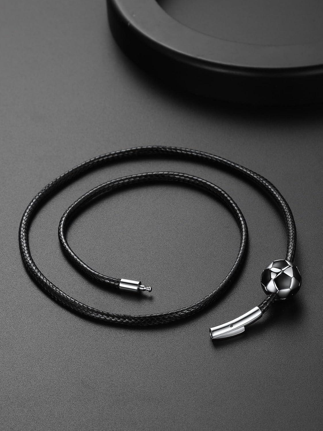 imageChainsHouse Sports FootballBasketballVolleyballBaseballRugby Necklace for Men Women GoldBlackSolid Stainless Steel 3D Ball Sport Necklaces Charm Pendants Sports Fan Ball Jewelry Gifts02 FootballlStainless Steel