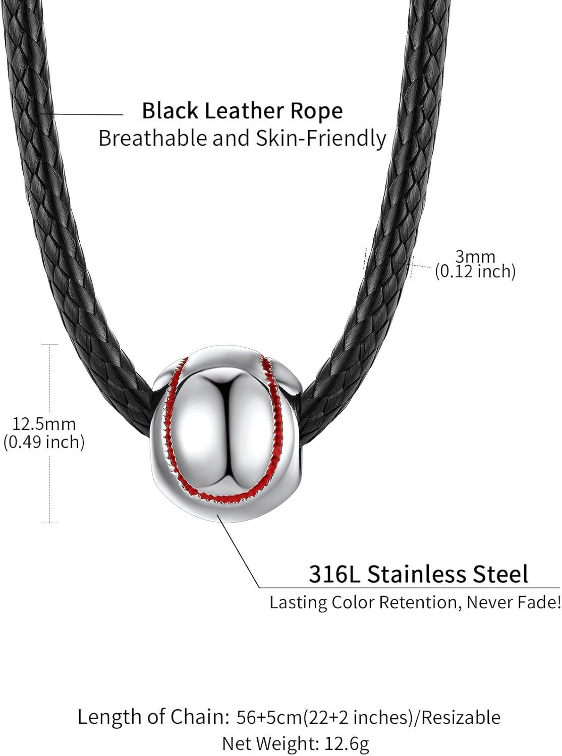 imageChainsHouse Sports FootballBasketballVolleyballBaseballRugby Necklace for Men Women GoldBlackSolid Stainless Steel 3D Ball Sport Necklaces Charm Pendants Sports Fan Ball Jewelry Gifts04 BaseballStainless Steel