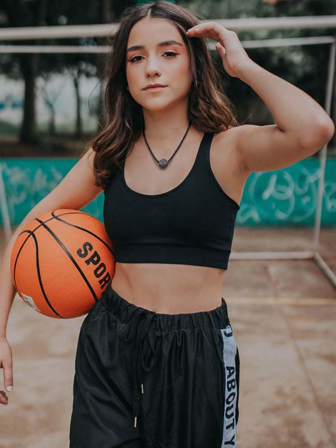 imageChainsHouse Sports FootballBasketballVolleyballBaseballRugby Necklace for Men Women GoldBlackSolid Stainless Steel 3D Ball Sport Necklaces Charm Pendants Sports Fan Ball Jewelry Gifts03 BasketballStainless Steel