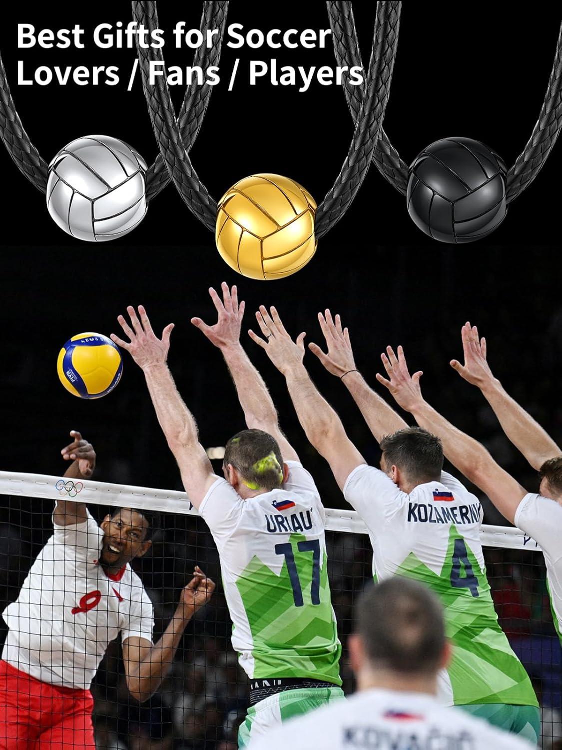 imageChainsHouse Sports FootballBasketballVolleyballBaseballRugby Necklace for Men Women GoldBlackSolid Stainless Steel 3D Ball Sport Necklaces Charm Pendants Sports Fan Ball Jewelry Gifts05 VolleyballStainless Steel