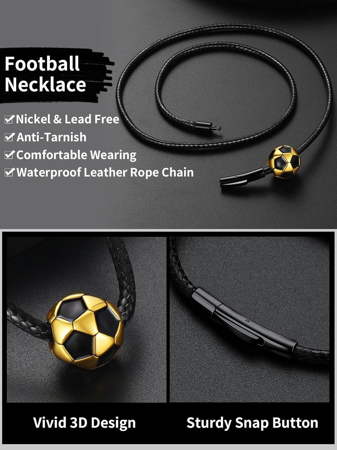 imageChainsHouse Sports FootballBasketballVolleyballBaseballRugby Necklace for Men Women GoldBlackSolid Stainless Steel 3D Ball Sport Necklaces Charm Pendants Sports Fan Ball Jewelry Gifts02 FootballGold