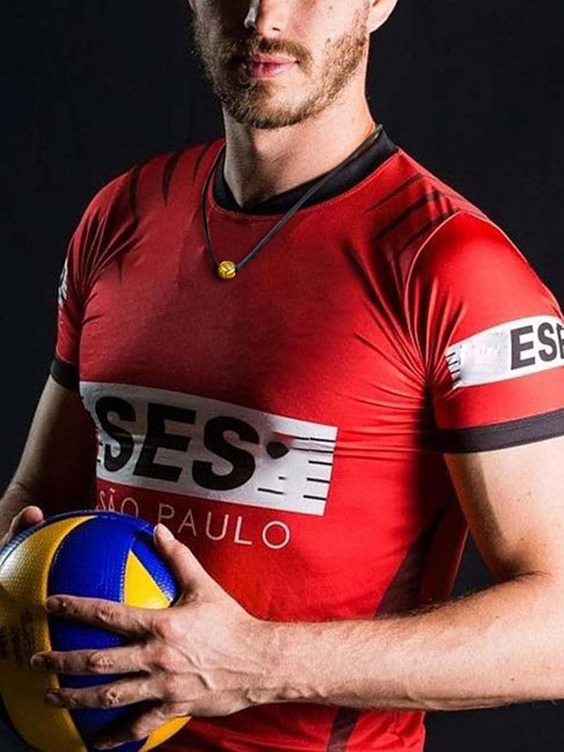 imageChainsHouse Sports FootballBasketballVolleyballBaseballRugby Necklace for Men Women GoldBlackSolid Stainless Steel 3D Ball Sport Necklaces Charm Pendants Sports Fan Ball Jewelry Gifts05 VolleyballGold