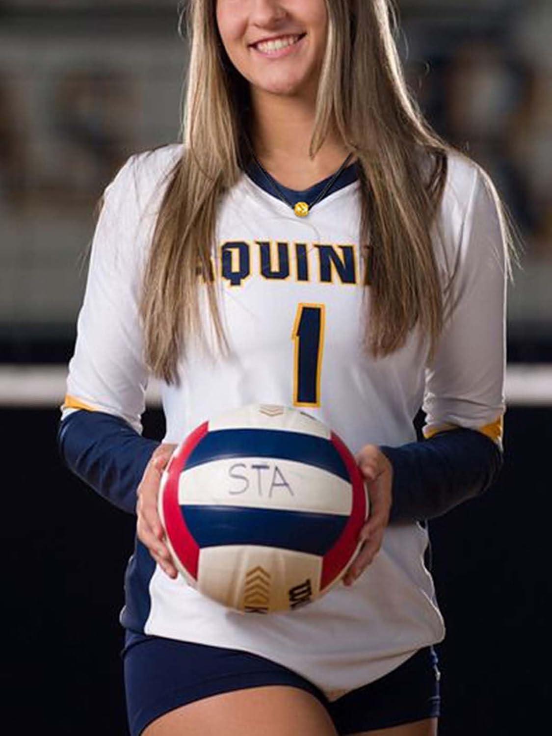 imageChainsHouse Sports FootballBasketballVolleyballBaseballRugby Necklace for Men Women GoldBlackSolid Stainless Steel 3D Ball Sport Necklaces Charm Pendants Sports Fan Ball Jewelry Gifts05 VolleyballGold