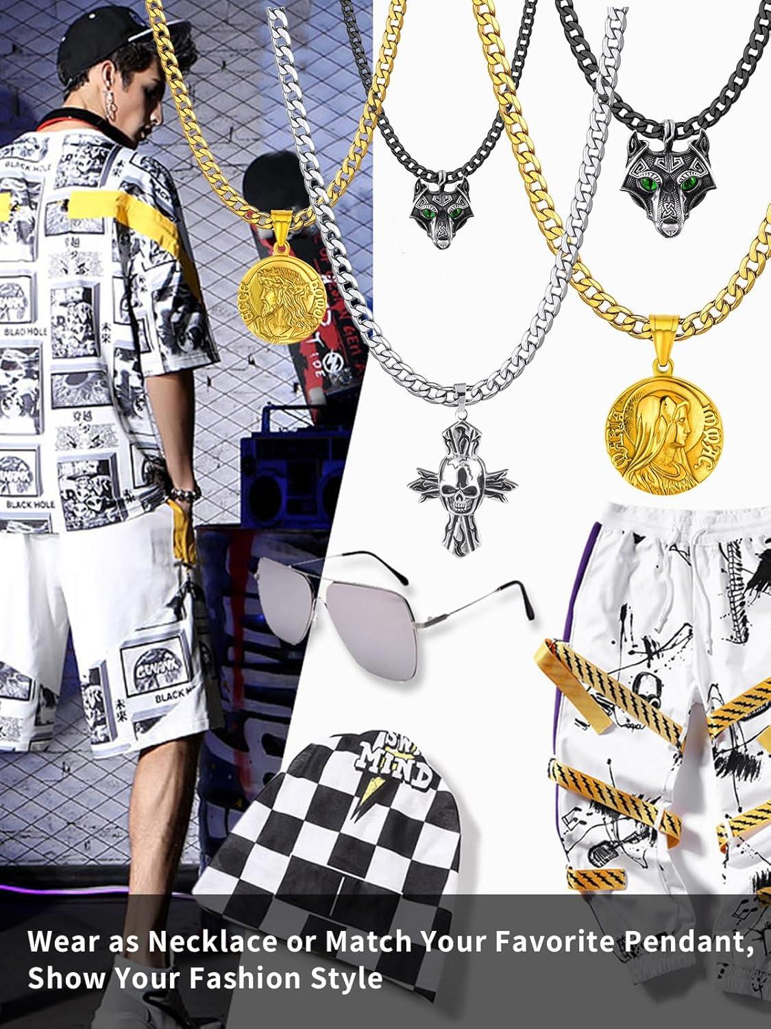 imageChainsHouse Stainless Steel Cuban Link Chain Necklace for Men Women Black14K Gold Plated Flat Cuban Chain 4mm6mm9mm13mm Width Hip Hop Jewelry Mens Cuban Chain 14quot30quot Lengthwith Gift BoxH CubanGold13mm