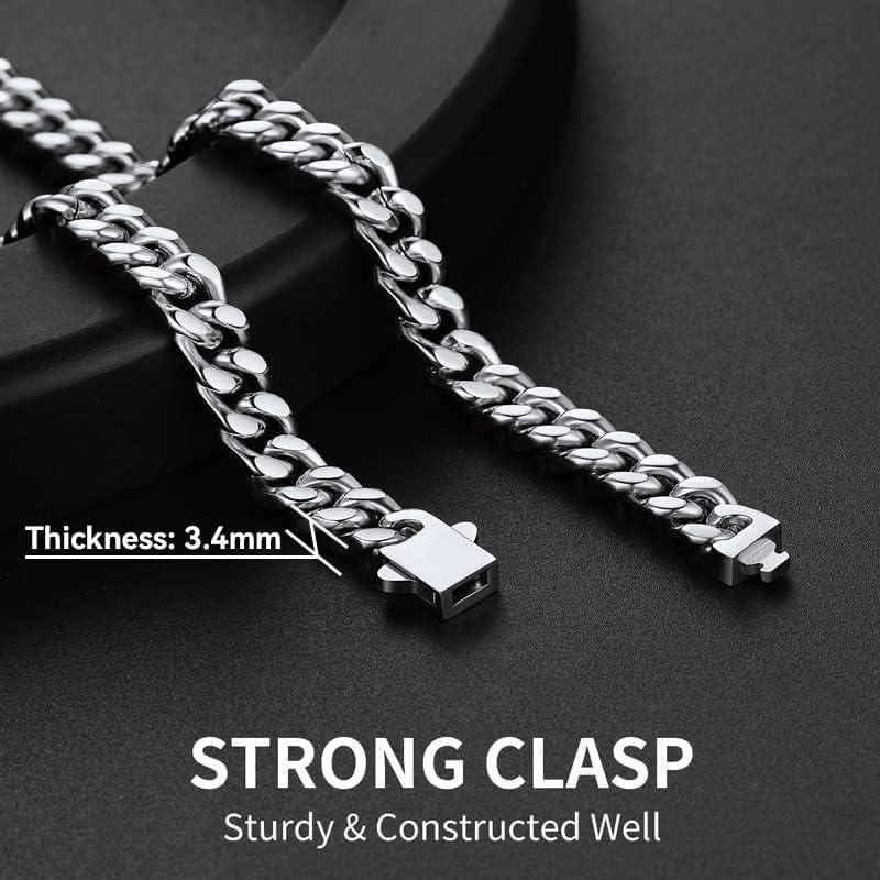 imageChainsHouse Stainless Steel Mens Cuban Link Chain Black 18K Gold Plated Miami Cuban Chain Necklace 5mm7mm9mm12mm14mm Width No Tarnishampamp Durable Hip Hop Mens Jewelry 18quot30quot Send Gift Boxa 7mm widthsteel