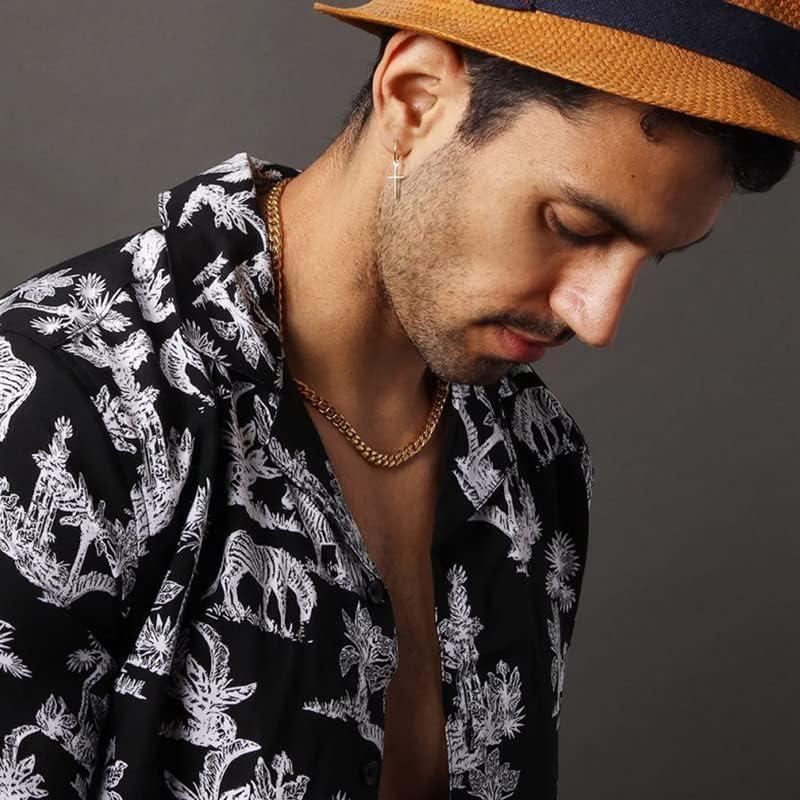 imageChainsHouse Stainless Steel Mens Cuban Link Chain Black 18K Gold Plated Miami Cuban Chain Necklace 5mm7mm9mm12mm14mm Width No Tarnishampamp Durable Hip Hop Mens Jewelry 18quot30quot Send Gift Boxe 7mm widthgold