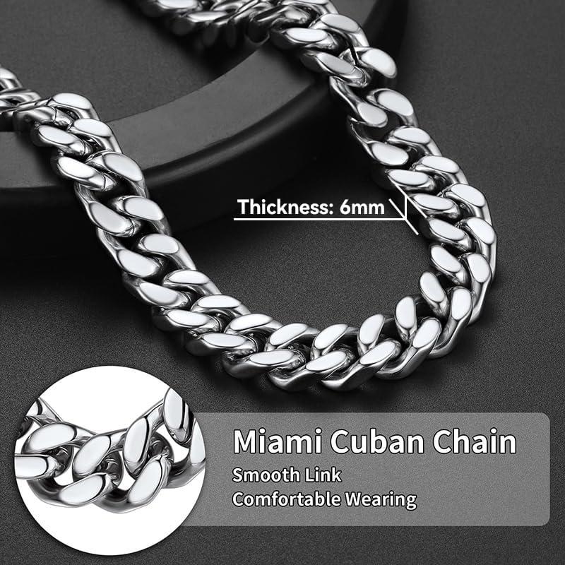 imageChainsHouse Stainless Steel Mens Cuban Link Chain Black 18K Gold Plated Miami Cuban Chain Necklace 5mm7mm9mm12mm14mm Width No Tarnishampamp Durable Hip Hop Mens Jewelry 18quot30quot Send Gift Boxb 14mm widthsteel