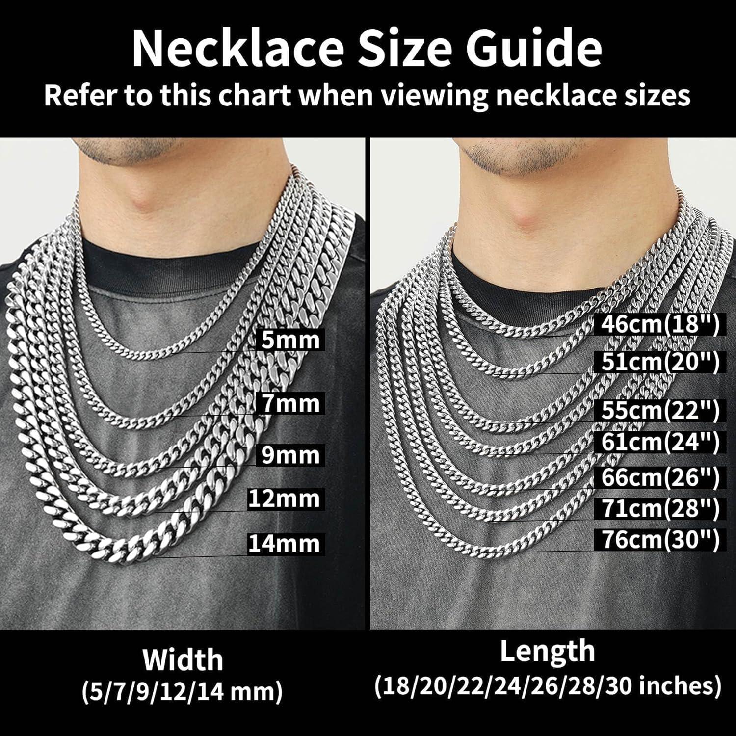 imageChainsHouse Stainless Steel Mens Cuban Link Chain Black 18K Gold Plated Miami Cuban Chain Necklace 5mm7mm9mm12mm14mm Width No Tarnishampamp Durable Hip Hop Mens Jewelry 18quot30quot Send Gift Boxa 7mm widthsteel
