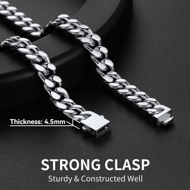 imageChainsHouse Stainless Steel Mens Cuban Link Chain Black 18K Gold Plated Miami Cuban Chain Necklace 5mm7mm9mm12mm14mm Width No Tarnishampamp Durable Hip Hop Mens Jewelry 18quot30quot Send Gift Boxa 9mm widthsteel