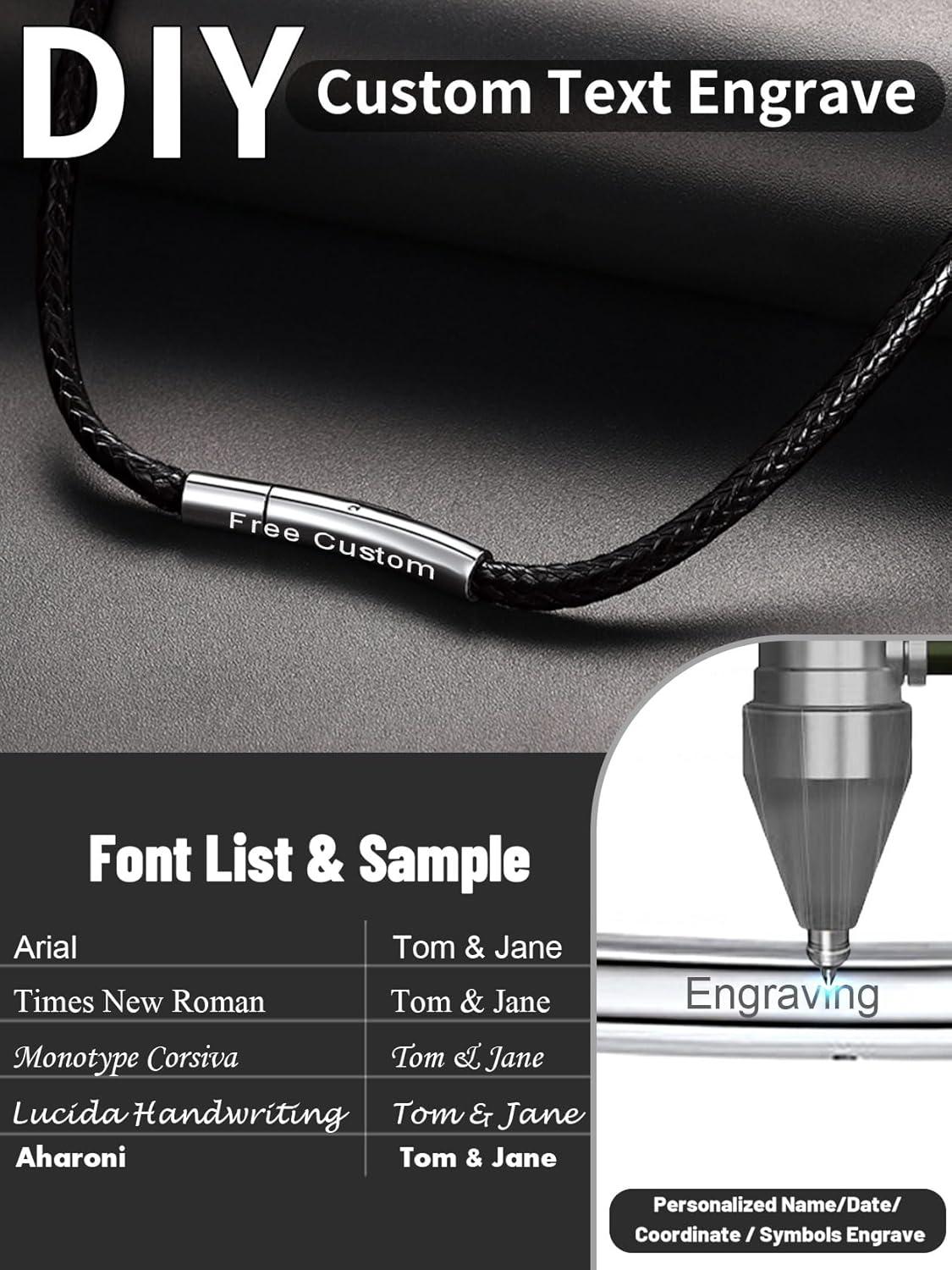 imageChainsHouse Waterproof Braided Black Leather Necklace Cord with Clasp Men Women DIY Rope Chain for Pendant Customize Available 1523mm Width 1618202224262830quot Length with Gift Boxf 3MM WideBlackCustom