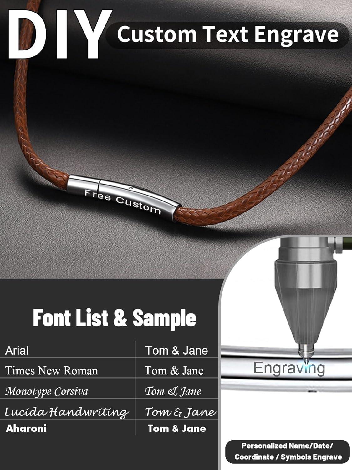 imageChainsHouse Waterproof Braided Black Leather Necklace Cord with Clasp Men Women DIY Rope Chain for Pendant Customize Available 1523mm Width 1618202224262830quot Length with Gift Boxg 2MM WideBrownCustom