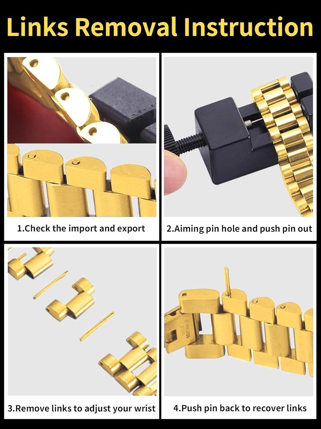 imageChainsHouse Wristband ID Bracelets for Men Stainless Steel18K GoldBlack Metal Plated Personalized Engrave Chunky Bracelet Bangle with Removal Tool 15MM155MM Width 827866 Inch Lengthg 10mm widthGold