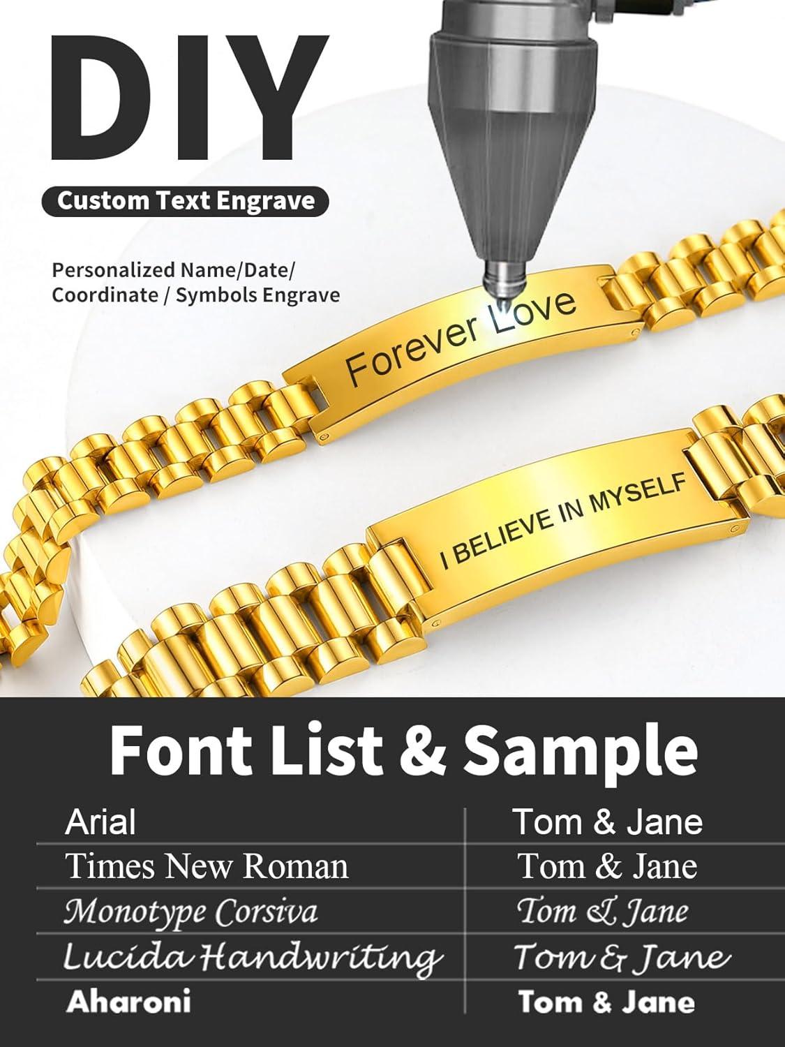 imageChainsHouse Wristband ID Bracelets for Men Stainless Steel18K GoldBlack Metal Plated Personalized Engrave Chunky Bracelet Bangle with Removal Tool 15MM155MM Width 827866 Inch Lengthu A SetGoldCutom