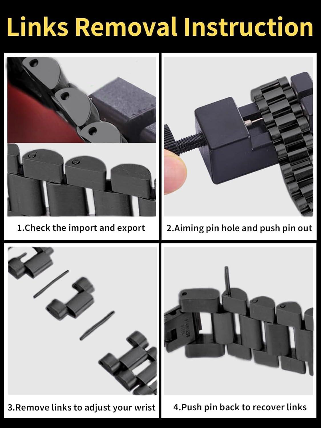 imageChainsHouse Wristband ID Bracelets for Men Stainless Steel18K GoldBlack Metal Plated Personalized Engrave Chunky Bracelet Bangle with Removal Tool 15MM155MM Width 827866 Inch Lengthd 10mm widthBlack