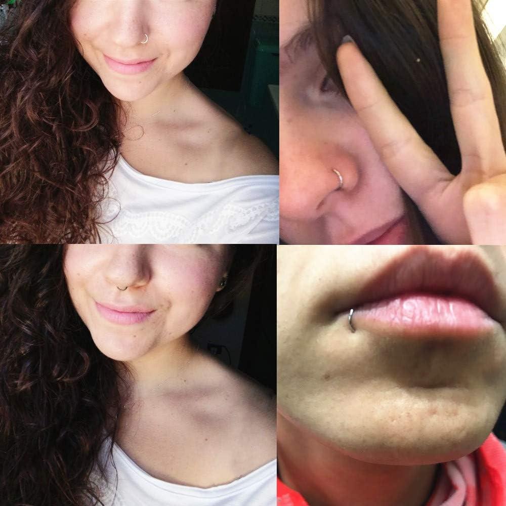 imageORANGELOVE 316L Surgical Steel Faux Piercing Jewelry Fake Open Hoop Nose Ring Faux Helix Cartilage Lip Septum Jewelry 18g 20g 22g Perfect Basics Comfort Fit 6mm 7mm 8mm 9mm 10mm 11mm 12mm