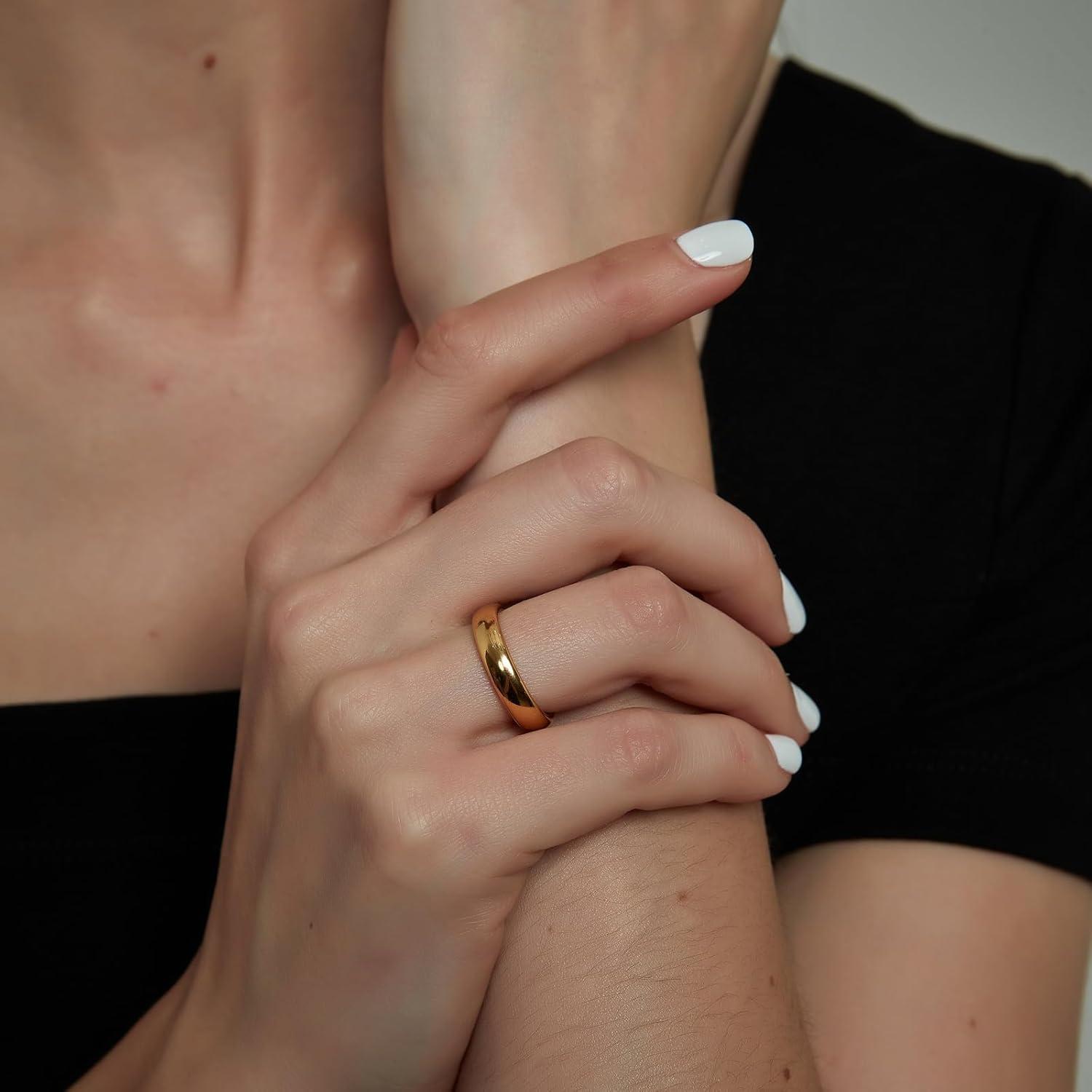 imageTRUMIUM 2mm 4mm 6mm 8mm Tungsten Wedding Band Ring for Men Women SilverRose Gold PlatedRainbowGold Plated Domed High Polish Engagement Promise Rings Comfort Fit 4154mm 24k gold plated