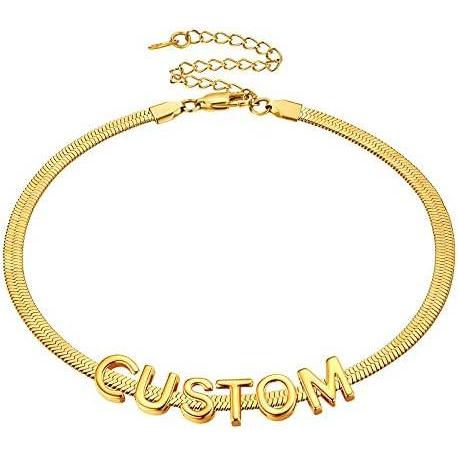 imageChainsHouse Flat Snake Chain Herringbone Choker Necklace for Women Stainless SteelRose Gold18K Gold Plated Dainty Adjustable Simple Short Layered Necklaces 12quot15quot18quot with 35quot Extenderc 14k gold plated5mmcustom