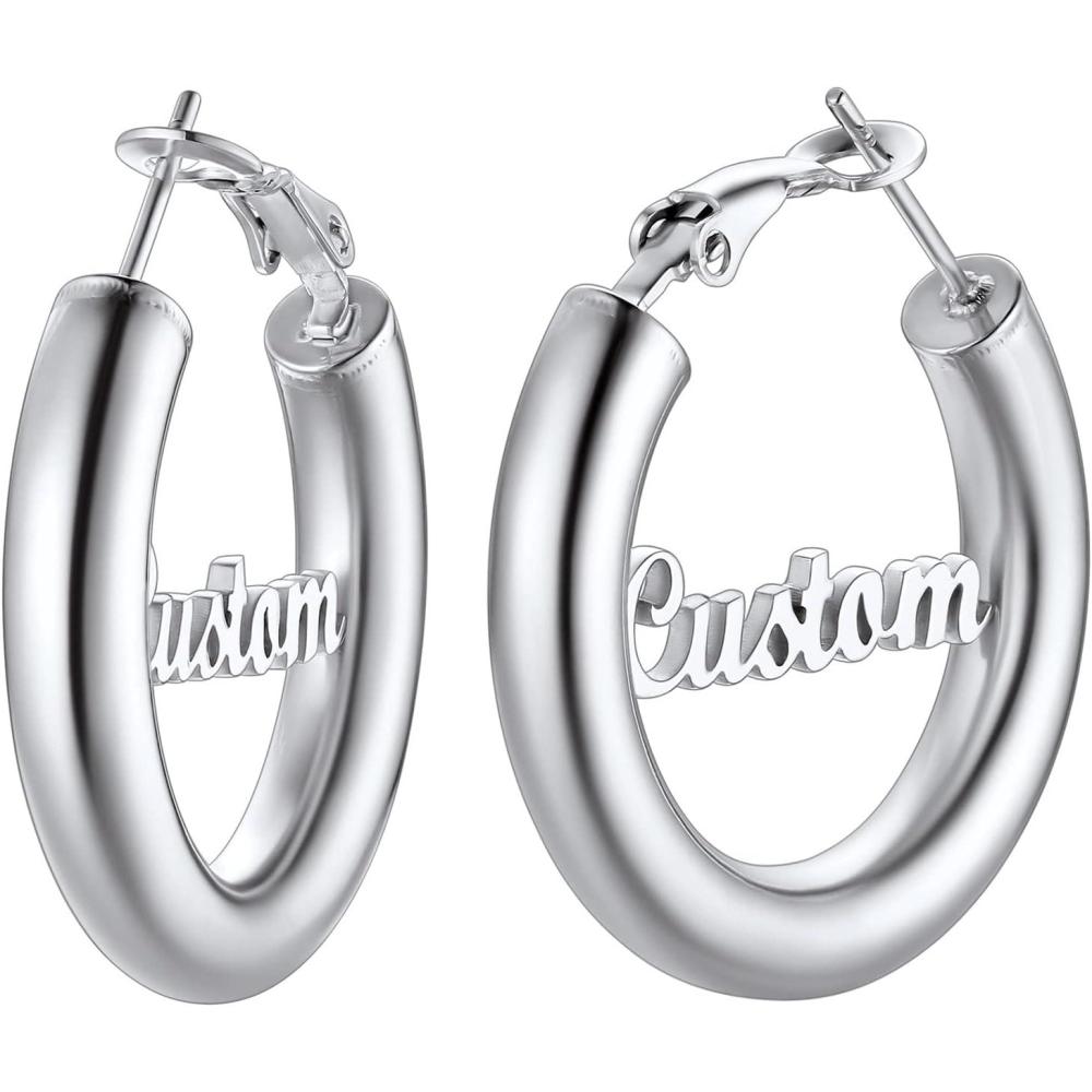 imageChainsHouse Hypoallergenic Hoop Earrings For Women 316L Stainless SteelBlack18K Real Gold Plated Minimalist Jewelry Round Tube Hoops Fits Sensitive Ears 30mm 40mm 60mm 80mm with Gift BoxF stainlessround tubecustom