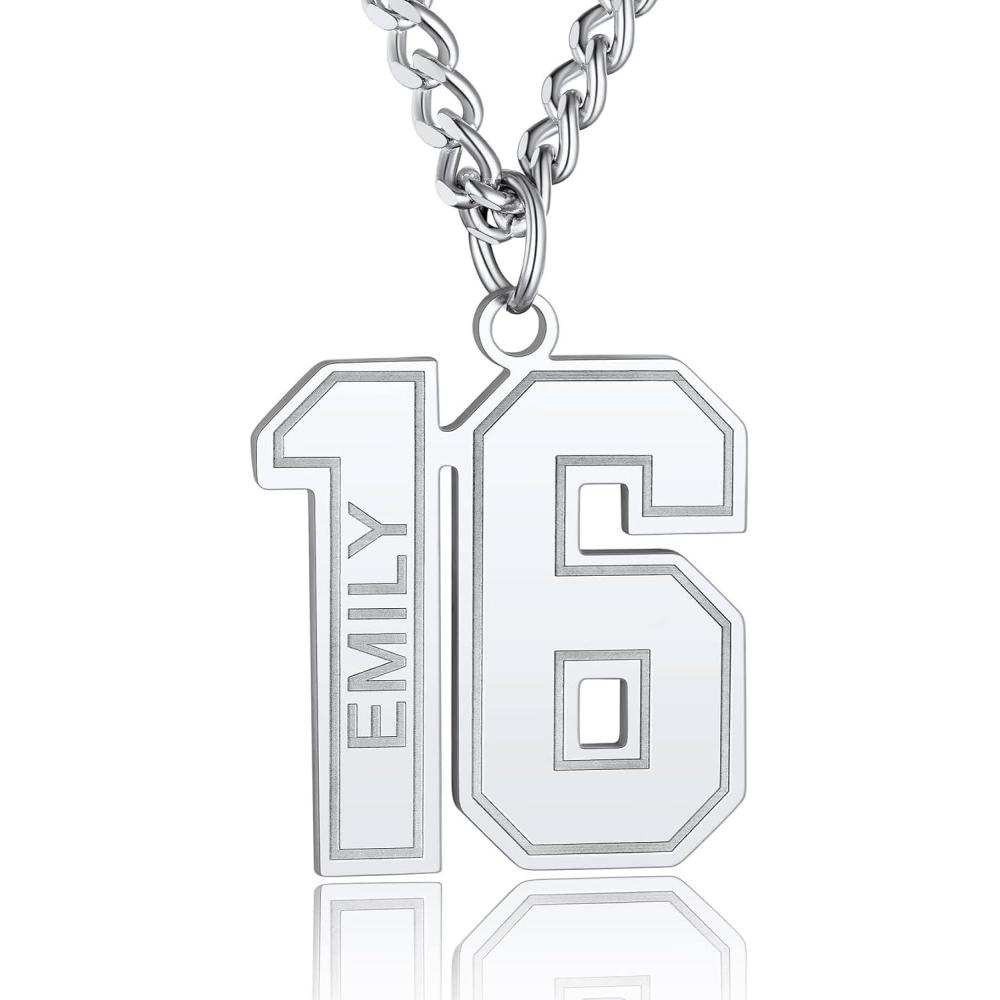 imageChainsHouse Men 09 Jersey Number Necklace Custom Necklace BaseballBasketballFootball with Number Personalized Number Pendant Stainless Steel Chain Sports Necklaces for Men Women with Gift Box0199 Number Name CustomSteel
