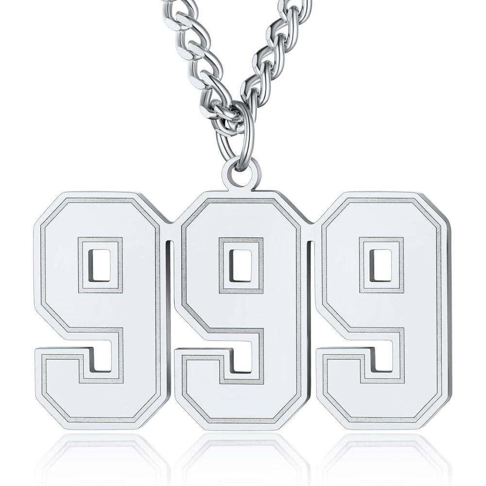 imageChainsHouse Men 09 Jersey Number Necklace Custom Necklace BaseballBasketballFootball with Number Personalized Number Pendant Stainless Steel Chain Sports Necklaces for Men Women with Gift Box001999 Number CustomSteel