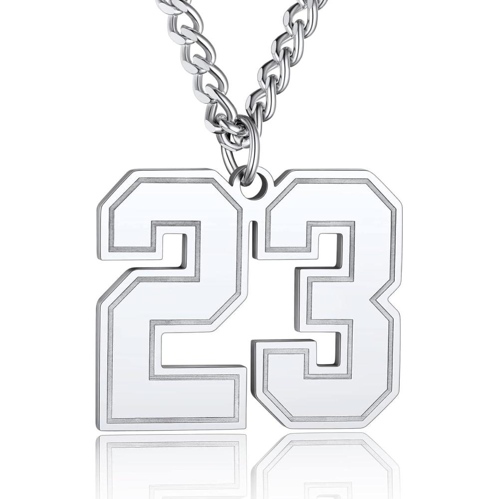imageChainsHouse Men 09 Jersey Number Necklace Custom Necklace BaseballBasketballFootball with Number Personalized Number Pendant Stainless Steel Chain Sports Necklaces for Men Women with Gift Box0199 Number CustomSteel