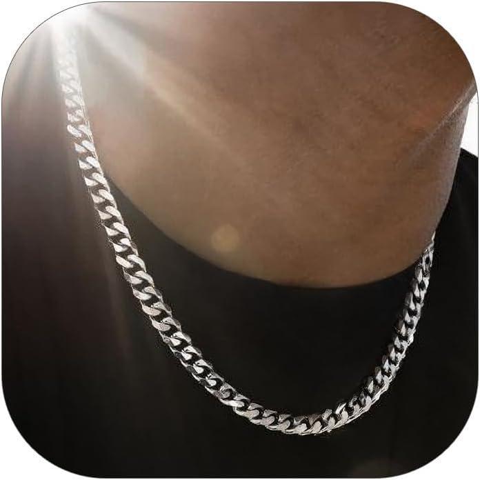 imageChainsHouse Miami Cuban Chain Necklace for Men Women 3mm6mm9mm12mm Width 316L Stainless Steel14K GoldBlack Plated Hypoallergenic Mens Hip Hop Chain 14quot18quot20quot22quot24quot26quot28quot30quotB 6mmsteel