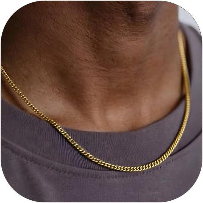 imageChainsHouse Miami Cuban Chain Necklace for Men Women 3mm6mm9mm12mm Width 316L Stainless Steel14K GoldBlack Plated Hypoallergenic Mens Hip Hop Chain 14quot18quot20quot22quot24quot26quot28quot30quotD 3mmgold