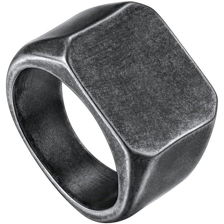 imageChainsHouse Screw Band Biker Ring for Men Women Black Metal18K Gold Plated Stainless Steel Jewelry Hexagon Geometric Ring Size 714with Gift BoxgSquare Blank  Vintage Grey