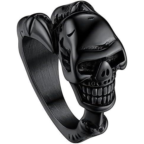 imageChainsHouse Skull Rings for Men Stainless SteelBlack Plated Gothic Rings Skeleton Cocktail Party Biker Ring Offer Custom Service Size 714 Send Gift BoxG Skull ClawsBlackNo Custom