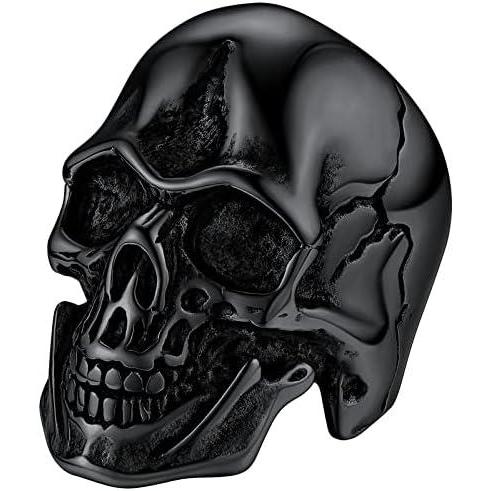 imageChainsHouse Skull Rings for Men Stainless SteelBlack Plated Gothic Rings Skeleton Cocktail Party Biker Ring Offer Custom Service Size 714 Send Gift BoxH Skull HeadBlackNo Custom