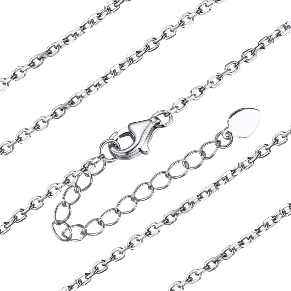 imageChainsHouse Sterling Silver Necklace CubanFigaroTwisted RopeRoloBox Chain No Tarnish Mens Women Jewelry 14quot30quot Send Gift BoxDSilver15mmRolo