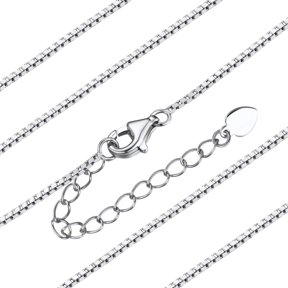 imageChainsHouse Sterling Silver Necklace CubanFigaroTwisted RopeRoloBox Chain No Tarnish Mens Women Jewelry 14quot30quot Send Gift BoxESilver1mmBox