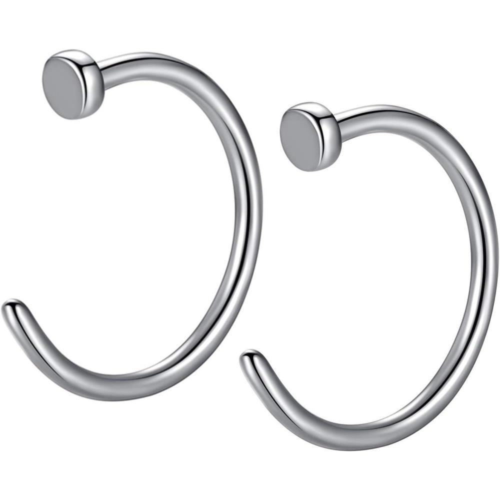 imageORANGELOVE 316L Surgical Steel Faux Piercing Jewelry Fake Open Hoop Nose Ring Faux Helix Cartilage Lip Septum Jewelry 18g 20g 22g Perfect Basics Comfort Fit 6mm 7mm 8mm 9mm 10mm 11mm 12mm