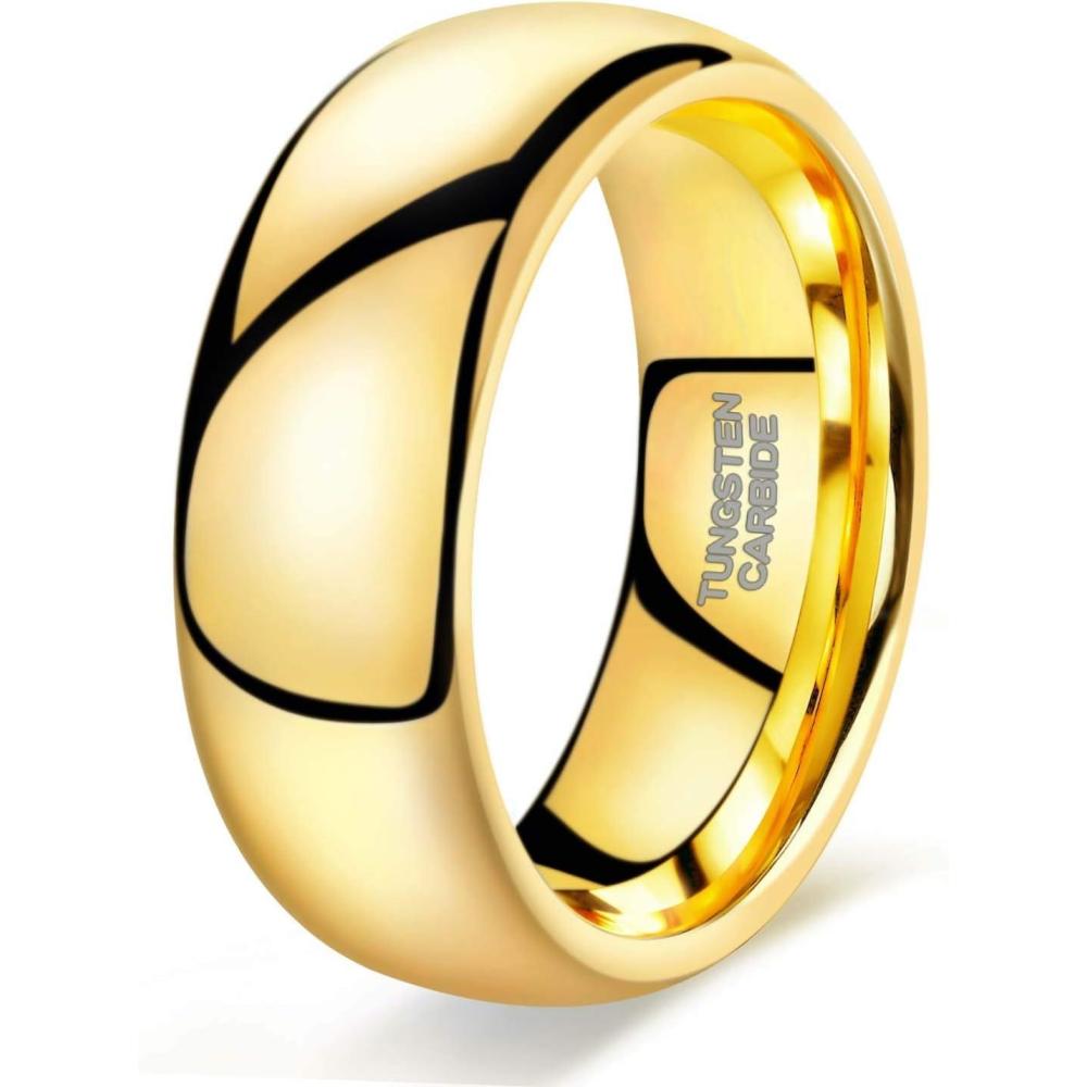 imageTRUMIUM 2mm 4mm 6mm 8mm Tungsten Wedding Band Ring for Men Women SilverRose Gold PlatedRainbowGold Plated Domed High Polish Engagement Promise Rings Comfort Fit 4158mm 24k gold plated