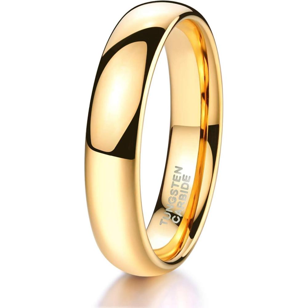 imageTRUMIUM 2mm 4mm 6mm 8mm Tungsten Wedding Band Ring for Men Women SilverRose Gold PlatedRainbowGold Plated Domed High Polish Engagement Promise Rings Comfort Fit 4154mm 24k gold plated