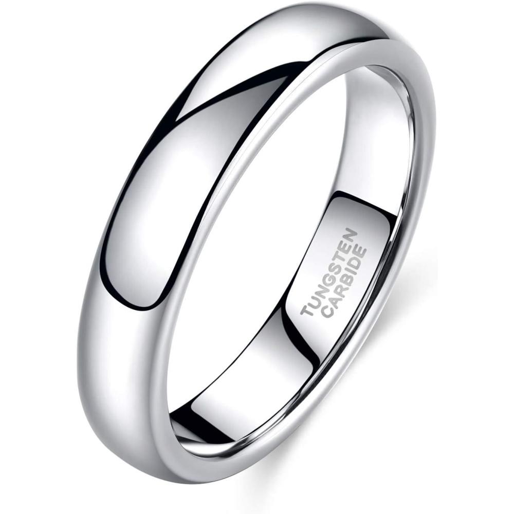 imageTRUMIUM 2mm 4mm 6mm 8mm Tungsten Wedding Band Ring for Men Women SilverRose Gold PlatedRainbowGold Plated Domed High Polish Engagement Promise Rings Comfort Fit 4154mm silver plated