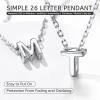 A Initial Necklace 925 Sterling Silver Letter Pendant Personalized 26 Alphabet Necklaces for Women Men Gift with 18″ Rolo Chain