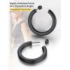 ChainsHouse 316L Stainless Steel Hoop Earrings for Women – 30mm/40mm/60mm/80mm 18K Gold/Black Lightweight Open Hoop Earrings, Fits for Sensitive Ears, Send Gift Box(A: Black-40mm)