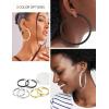 ChainsHouse 316L Stainless Steel Hoop Earrings for Women – 30mm/40mm/60mm/80mm 18K Gold/Black Lightweight Open Hoop Earrings, Fits for Sensitive Ears, Send Gift Box(A: Black-80mm)