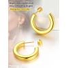 ChainsHouse 316L Stainless Steel Hoop Earrings for Women – 30mm/40mm/60mm/80mm 18K Gold/Black Lightweight Open Hoop Earrings, Fits for Sensitive Ears, Send Gift Box(C: Gold-30mm)