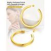 ChainsHouse 316L Stainless Steel Hoop Earrings for Women – 30mm/40mm/60mm/80mm 18K Gold/Black Lightweight Open Hoop Earrings, Fits for Sensitive Ears, Send Gift Box(C: Gold-60mm)
