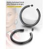 ChainsHouse 316L Stainless Steel Hoop Earrings for Women – 30mm/40mm/60mm/80mm 18K Gold/Black Lightweight Open Hoop Earrings, Fits for Sensitive Ears, Send Gift Box(A: Black-60mm)