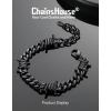 ChainsHouse Barbed Wire Bracelet, Cuban Link Chain Bracelet for Men, Stainless Steel Gothic Punk Thorns Hand Chain, Hip Hop Jewelry, 5/7/9/12mm Width, 7″-8.3″ Length, Send Gift Box(K-9mm-Cool Black)