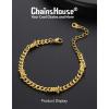 ChainsHouse Barbed Wire Bracelet, Cuban Link Chain Bracelet for Men, Stainless Steel Gothic Punk Thorns Hand Chain, Hip Hop Jewelry, 5/7/9/12mm Width, 7″-8.3″ Length, Send Gift Box(E-5mm-Shiny Gold)
